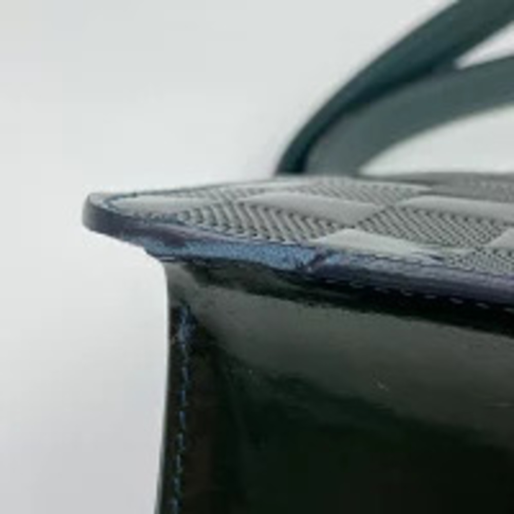 Louis Vuitton Blue Petrol Bag Vernis Shoulder Enamel Damier Hobo Cabaret Blue